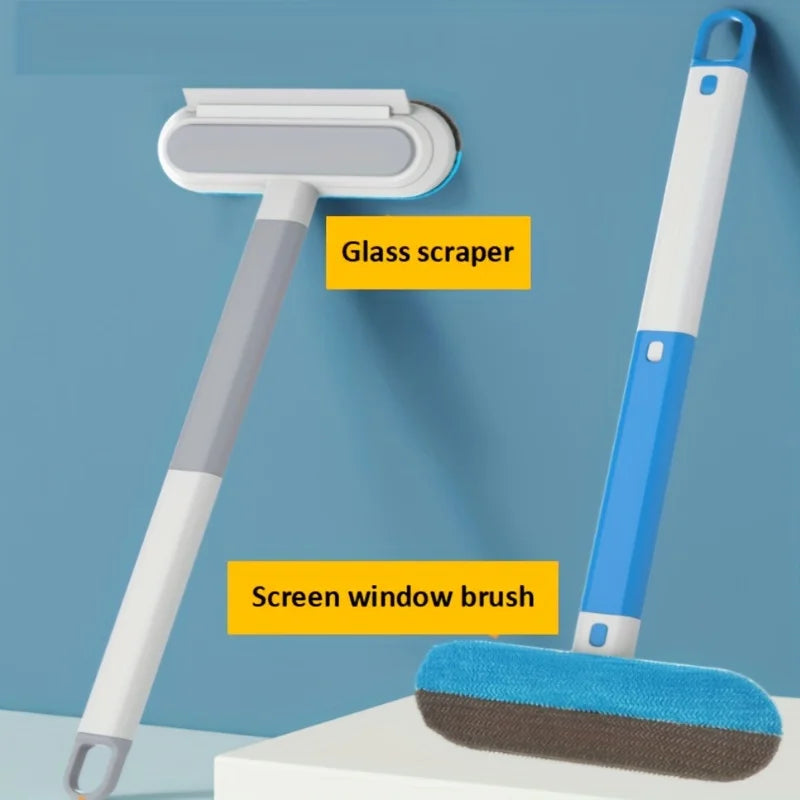 2-in-1 Pet Hair Remover & Window Cleaning Brush With Adjustable Handle