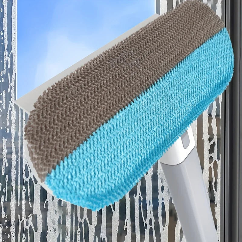 2-in-1 Pet Hair Remover & Window Cleaning Brush With Adjustable Handle