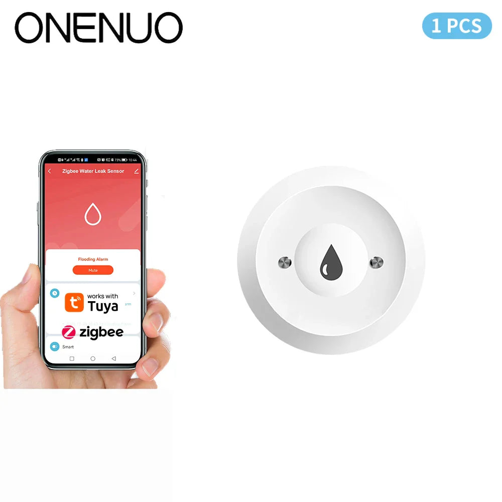 Tuya ZigBee Smart Water Leak Detector – App-Controlled Flood Alarm