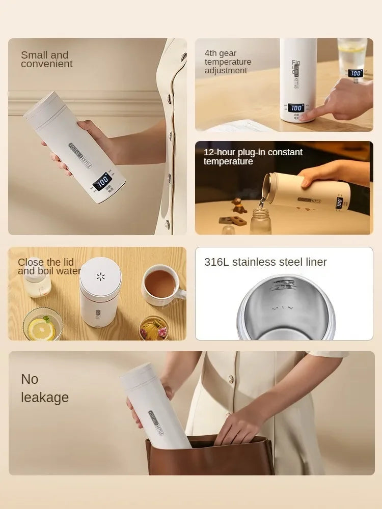 220V Portable Electric Hot Water Bottle - Mini Travel Kettle