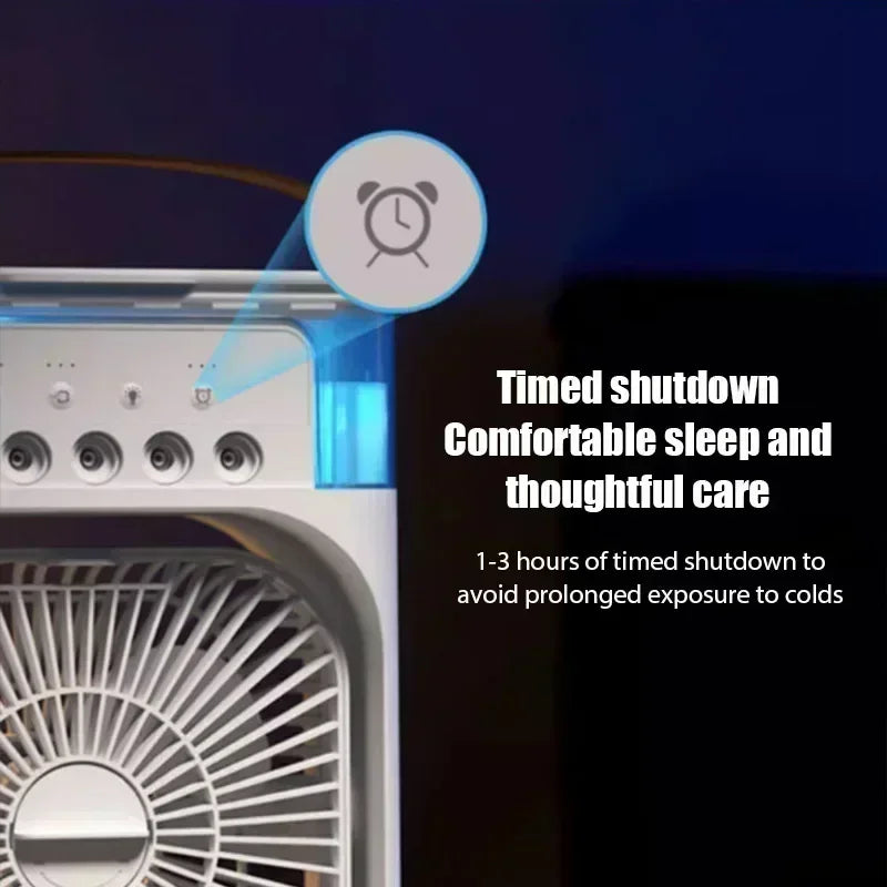 3 In 1 Fan Air Cooler – Mini AC, Humidifier & LED Light for Home