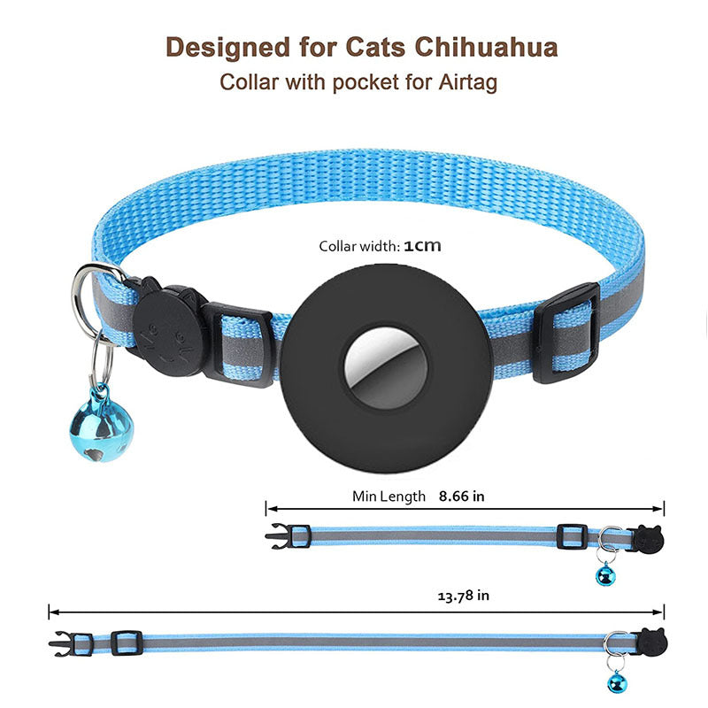 Airtag Pet Collar With Bell