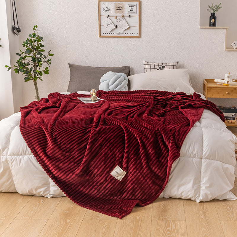 Single layer fleece blanket