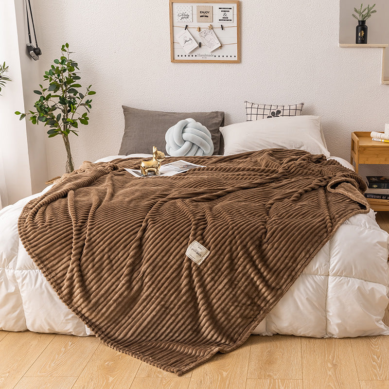 Single layer fleece blanket