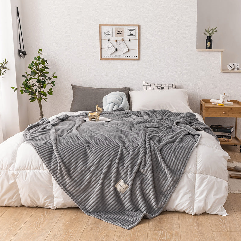 Single layer fleece blanket