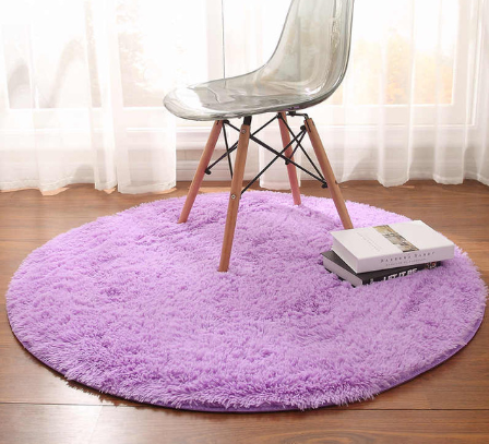 Fluffy Round Rug Carpets Modern Mat