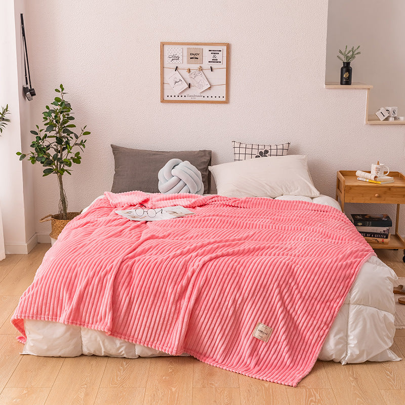 Single layer fleece blanket