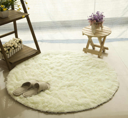 Fluffy Round Rug Carpets Modern Mat