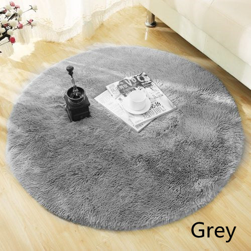 Fluffy Round Rug Carpets Modern Mat