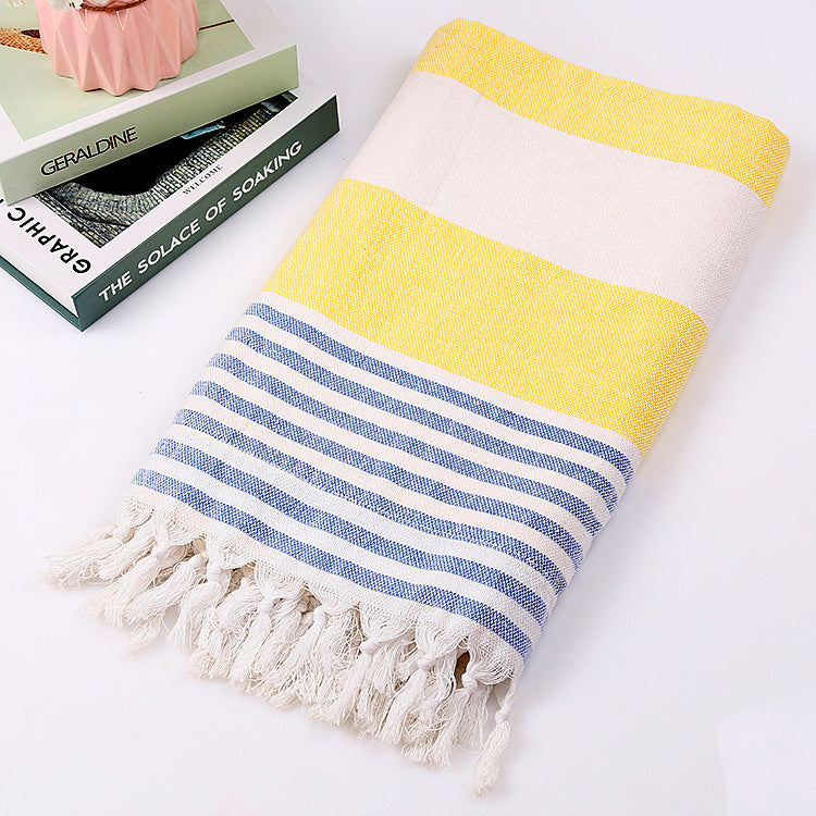 Cotton striped beach towel 100x180cm