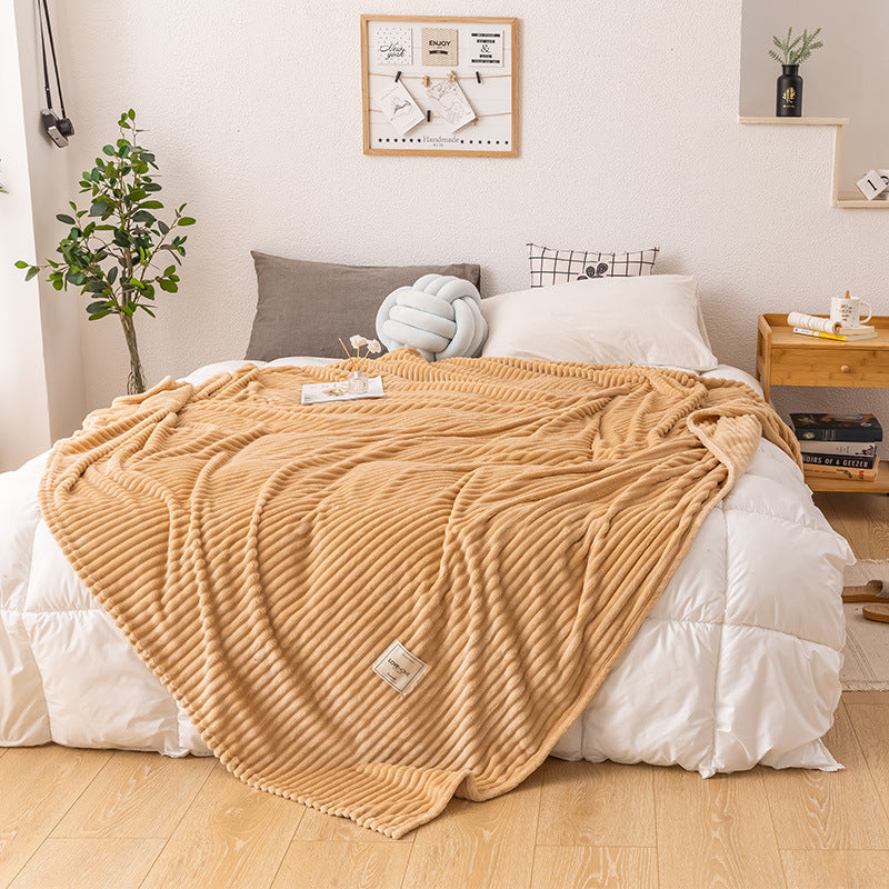 Single layer fleece blanket