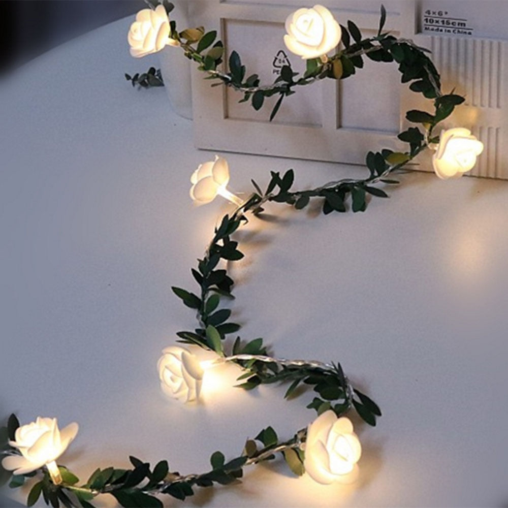 Rose Flower Vine String LED Lights Decoration