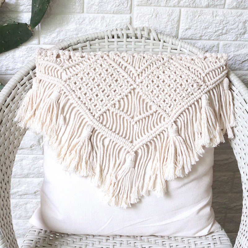 Bohemian knitted pillowcase