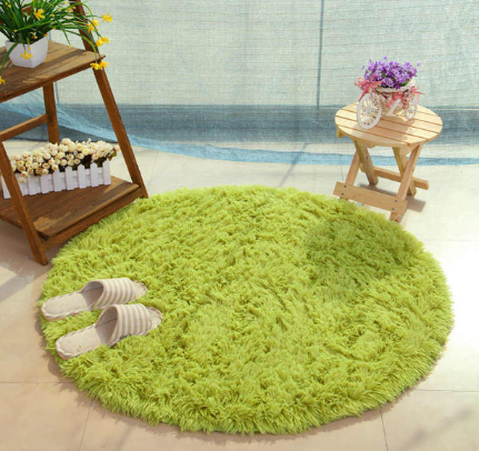 Fluffy Round Rug Carpets Modern Mat