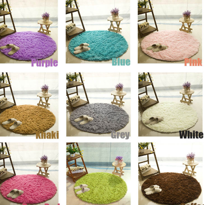 Fluffy Round Rug Carpets Modern Mat