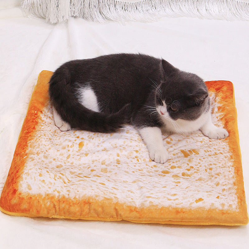 Cat bed - Simulation 3D Pizza Avocado Omelette Toast Pet Warm Blanket Mat Bed Soft Thicken