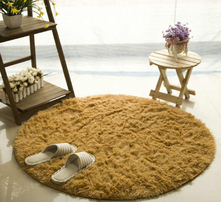 Fluffy Round Rug Carpets Modern Mat