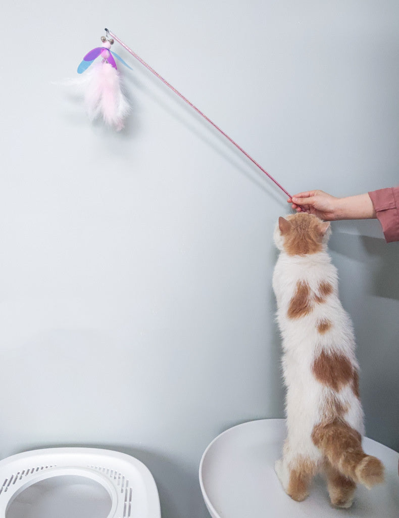 Fairy Feather Retractable Large Fluffy Feather Funny Cat Toy