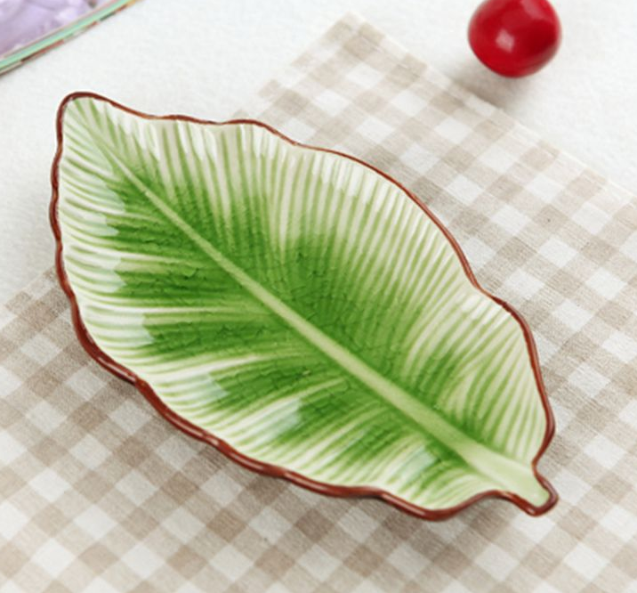 Creative Banana Leaf Shape Ceramic Plate