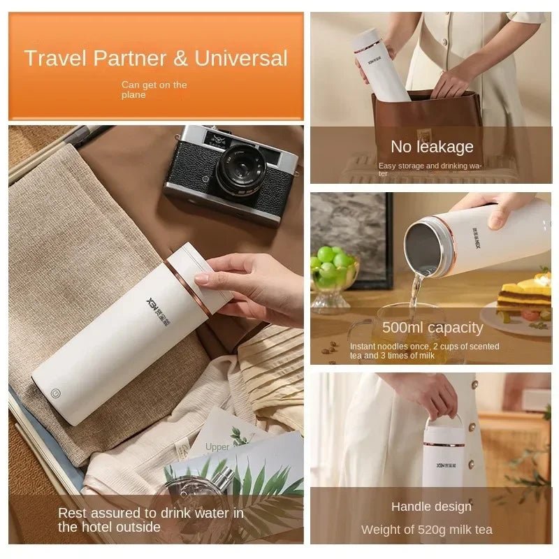 220V Portable Electric Hot Water Bottle - Mini Travel Kettle - EMLANOOR