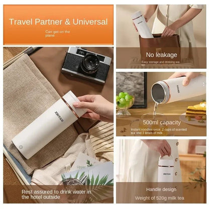 220V Portable Electric Hot Water Bottle - Mini Travel Kettle - EMLANOOR