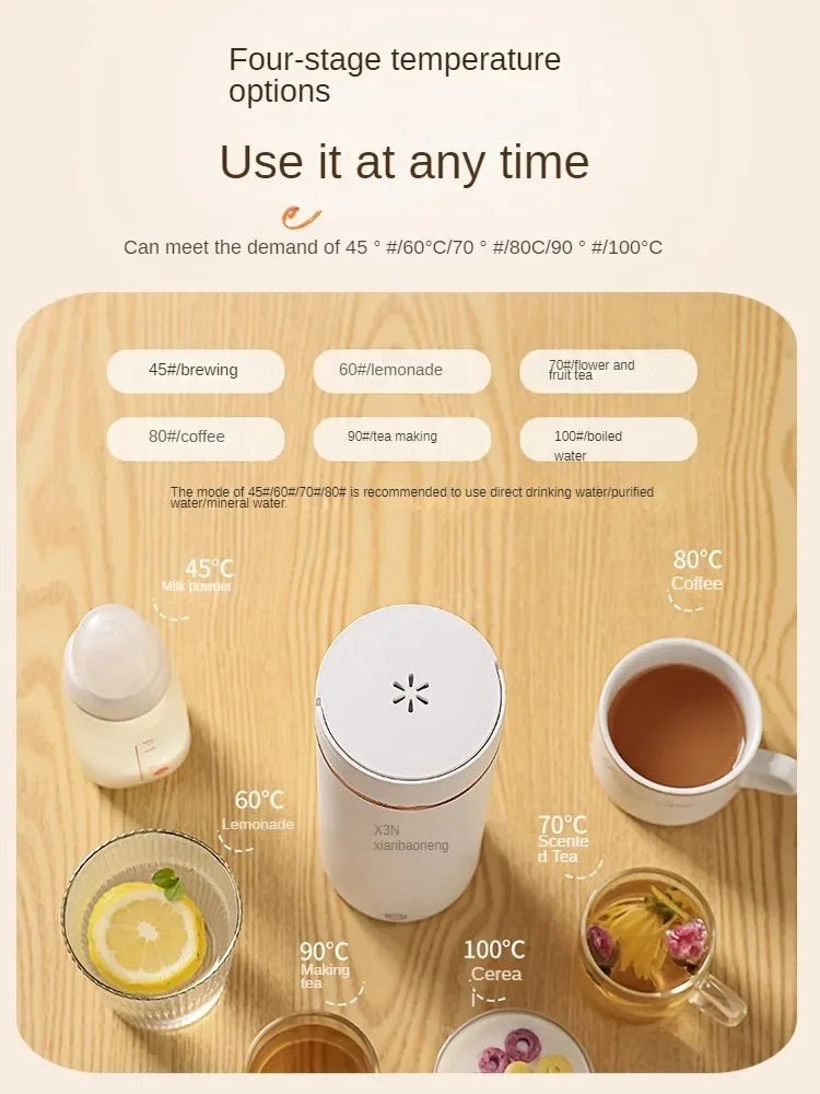 220V Portable Electric Hot Water Bottle - Mini Travel Kettle - EMLANOOR