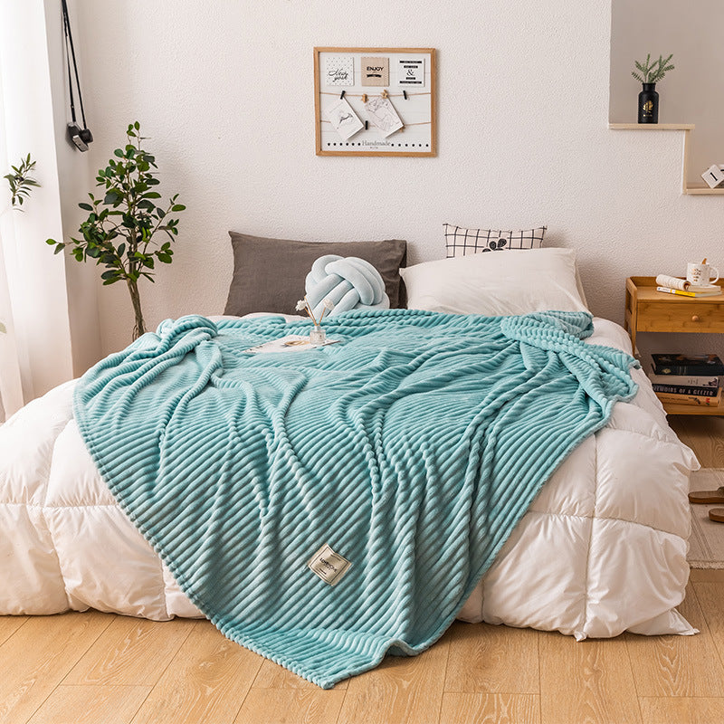 Single layer fleece blanket