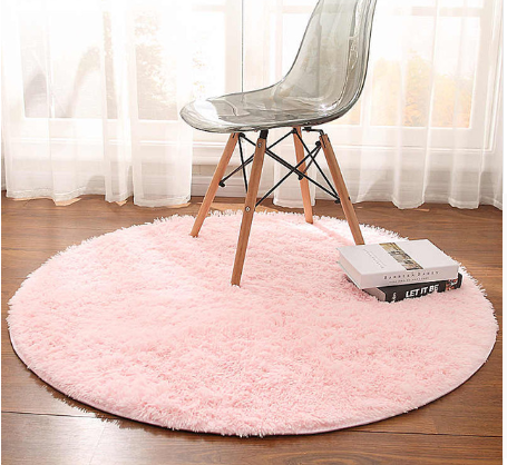 Fluffy Round Rug Carpets Modern Mat