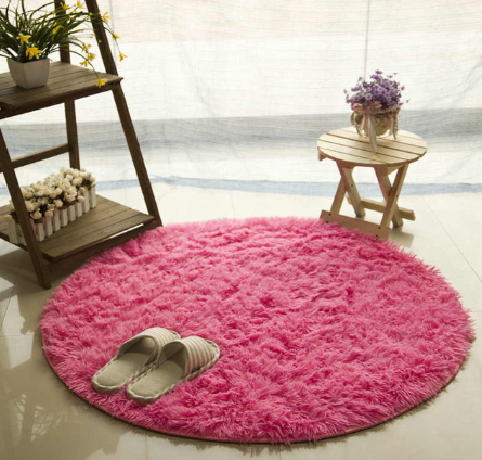 Fluffy Round Rug Carpets Modern Mat