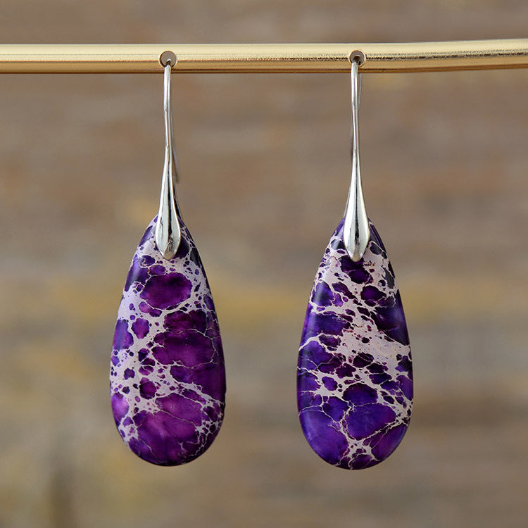 Bohemian Natural Stone Water Drop Earrings Jewelry