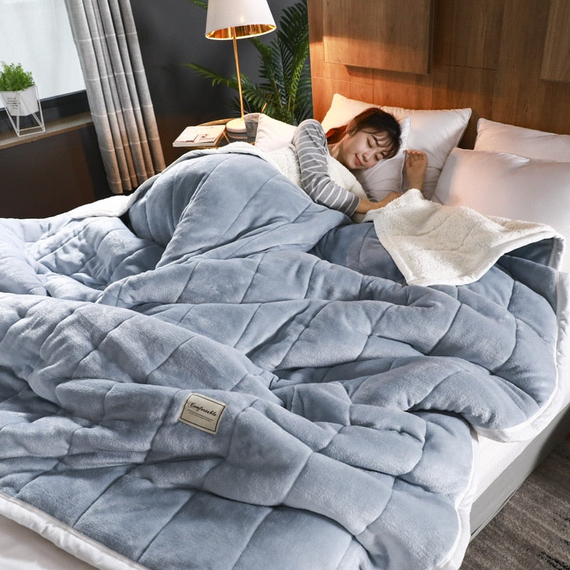 Super Soft Luxury Solid Blankets On Twin Bedding