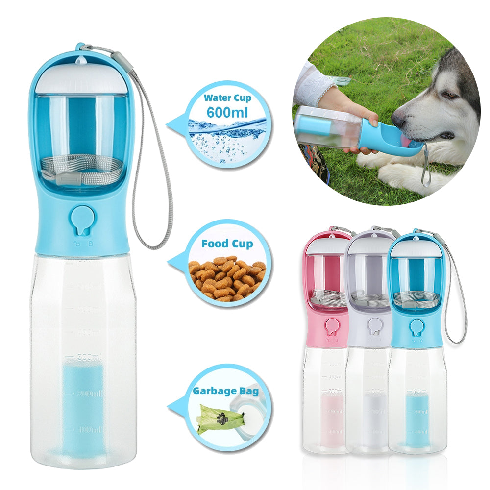 Portable Dog 3 In 1 Multifunctional Dog Water Bottle