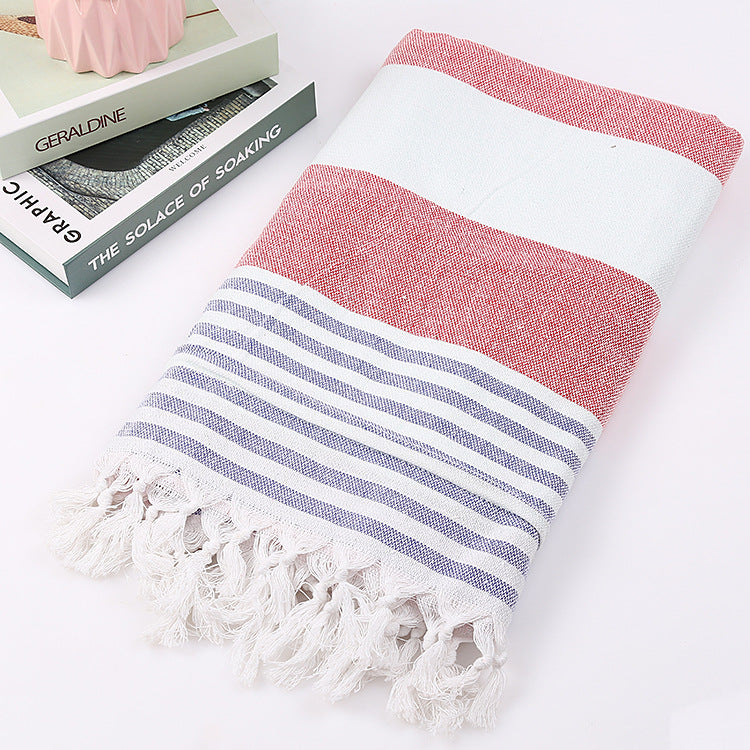 Cotton striped beach towel 100x180cm