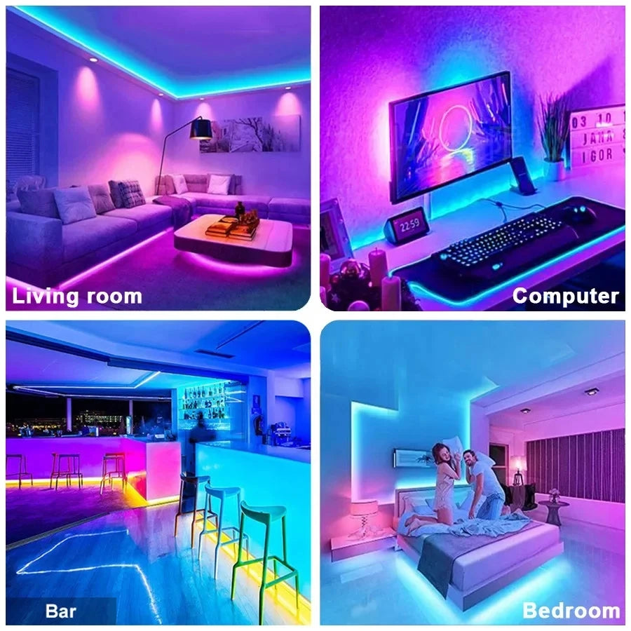 RGB 5050 Led Strip Lights 5V USB 24Keys Bluetooth Wifi Control Flexible Ribbon Color Change Led Lamp Tape for Room Decoration