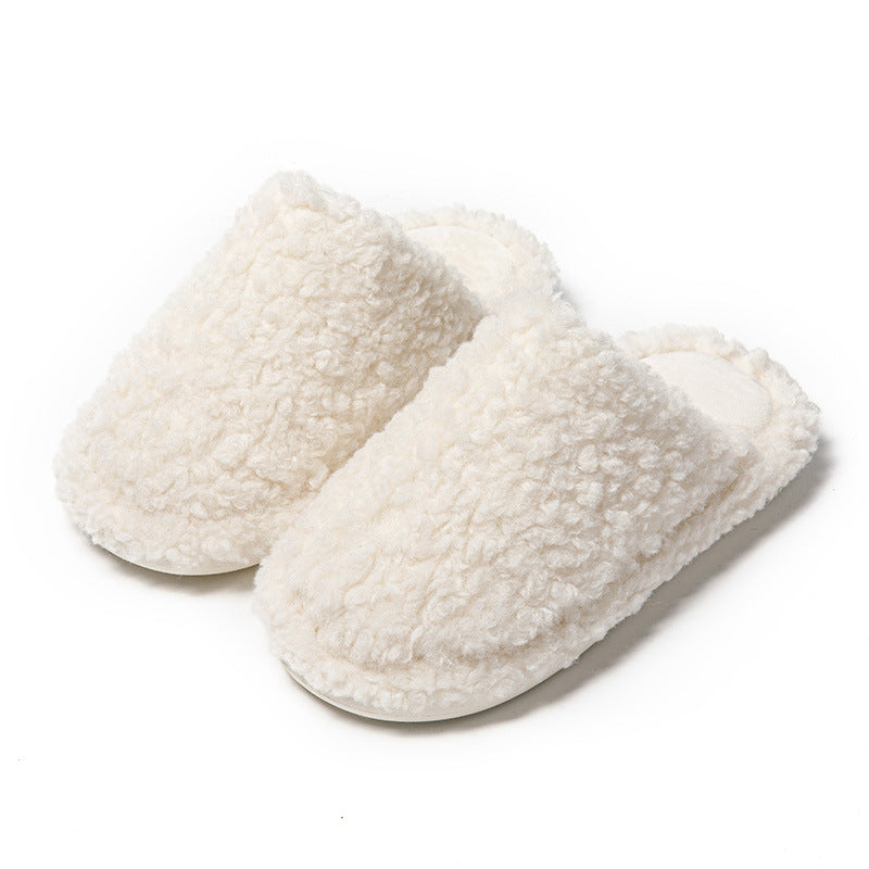 Baotou Curly Cotton Slippers Home Candy Color