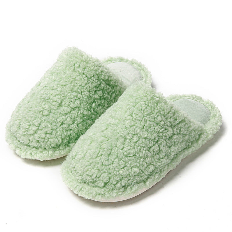 Baotou Curly Cotton Slippers Home Candy Color