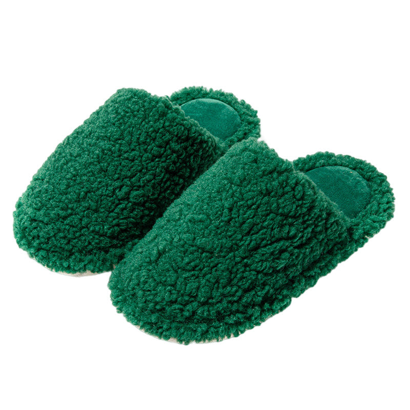 Baotou Curly Cotton Slippers Home Candy Color