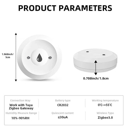 Tuya ZigBee Smart Water Leak Detector – App-Controlled Flood Alarm
