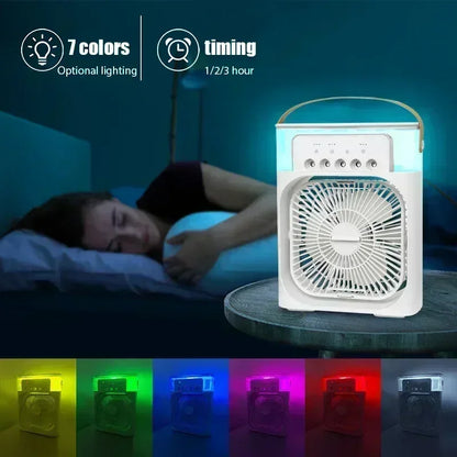 3 In 1 Fan Air Cooler – Mini AC, Humidifier & LED Light for Home