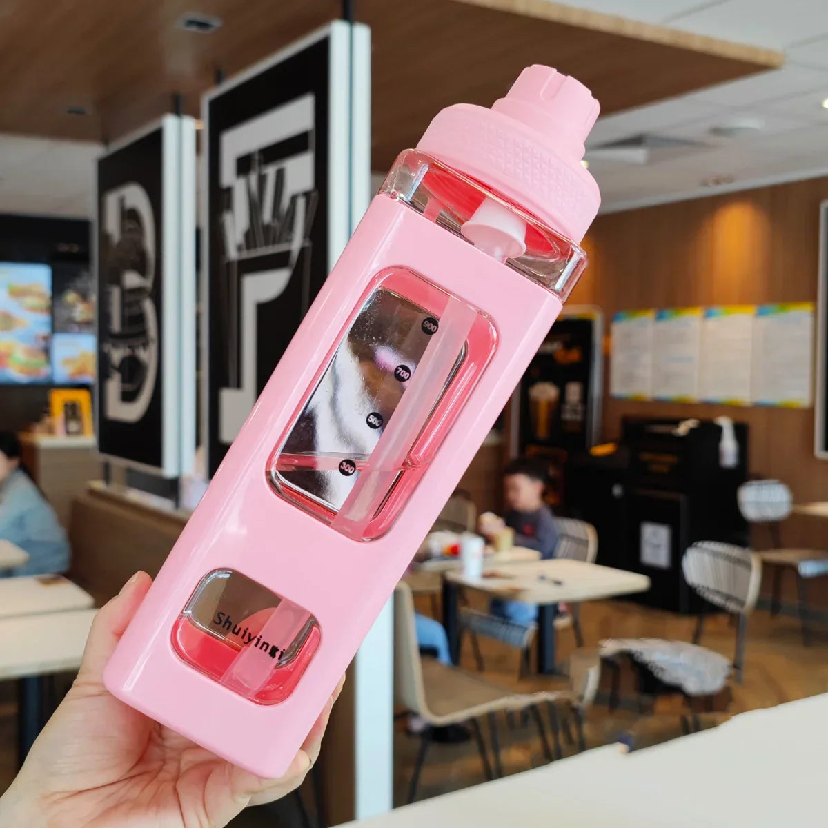 700/900ml Sports Water Bottle – Portable Straw Cup for Outdoors