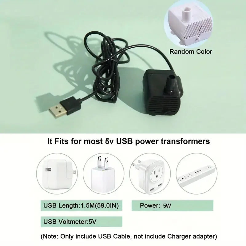 USB Electric 1L Pet Water Fountain –Automatic Cat Drink Dispenser Bowl