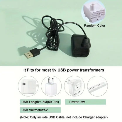 USB Electric 1L Pet Water Fountain –Automatic Cat Drink Dispenser Bowl