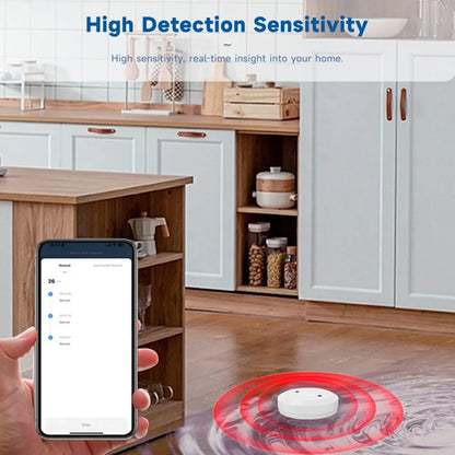 Tuya ZigBee Smart Water Leak Detector – App-Controlled Flood Alarm