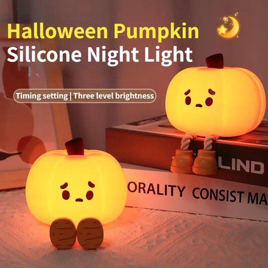 Halloween Pumpkin Night Light Silicone Lamp