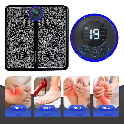 Foldable Electric Foot Massager Pad – Portable Rechargeable Relief - EMLANOOR