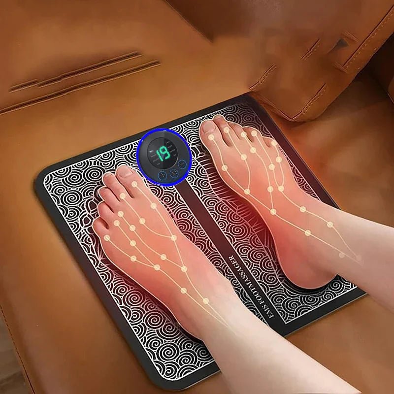 Foldable Electric Foot Massager Pad – Portable Rechargeable Relief - EMLANOOR