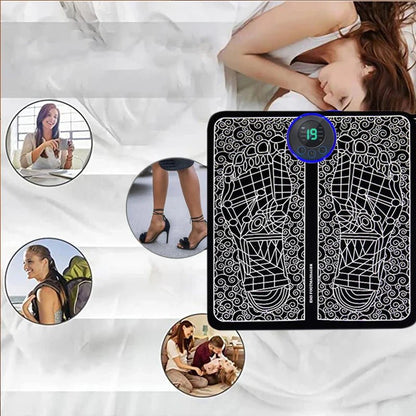 Foldable Electric Foot Massager Pad – Portable Rechargeable Relief - EMLANOOR