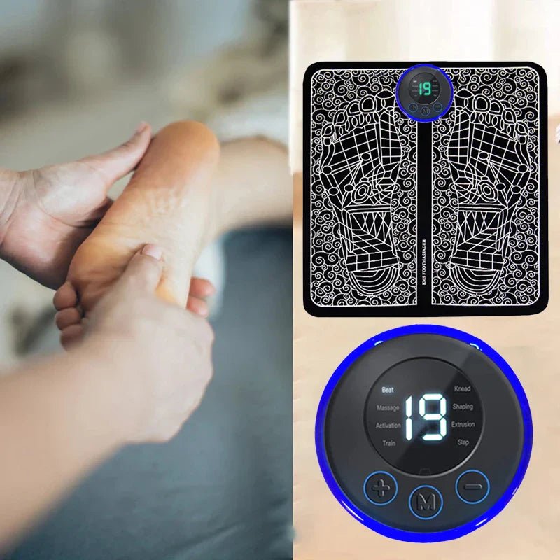 Foldable Electric Foot Massager Pad – Portable Rechargeable Relief - EMLANOOR
