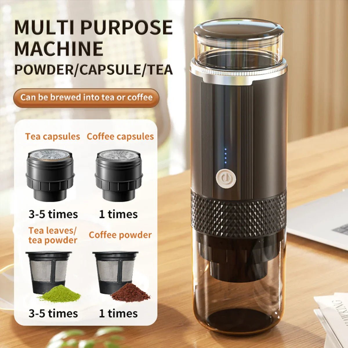 Portable K - Cup Coffee Machine - Compact & Travel Friendly Brewer - EMLANOOR