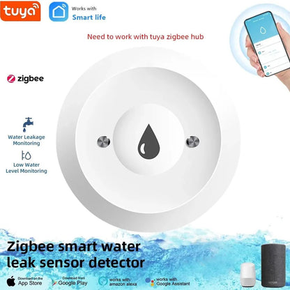 Tuya ZigBee Smart Water Leak Detector – App - Controlled Flood Alarm - EMLANOOR
